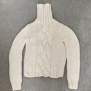 JCrew Cable Knit Chunky Sweater Ivory Small